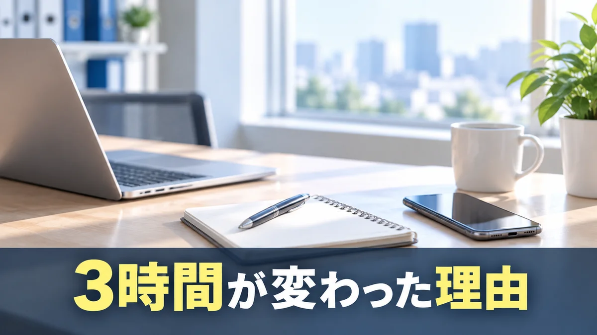 議事録にかかっていた3時間が変わった理由を示すバナー