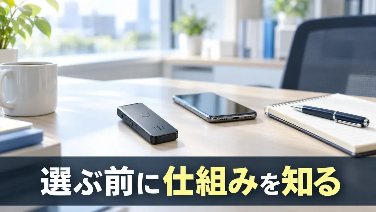 AIボイスレコーダーを選ぶ前に仕組みを知ることを示すバナー