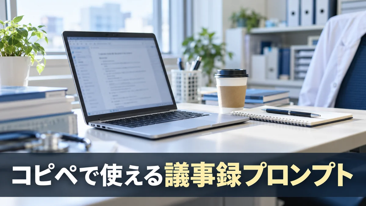 コピペで使えるChatGPT議事録プロンプトを紹介する医療現場のデスク